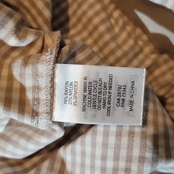 Nicole Miller New York Beige White Checkered Slim Fit Ankle Pants Size 2 Mint Co - Picture 7 of 7